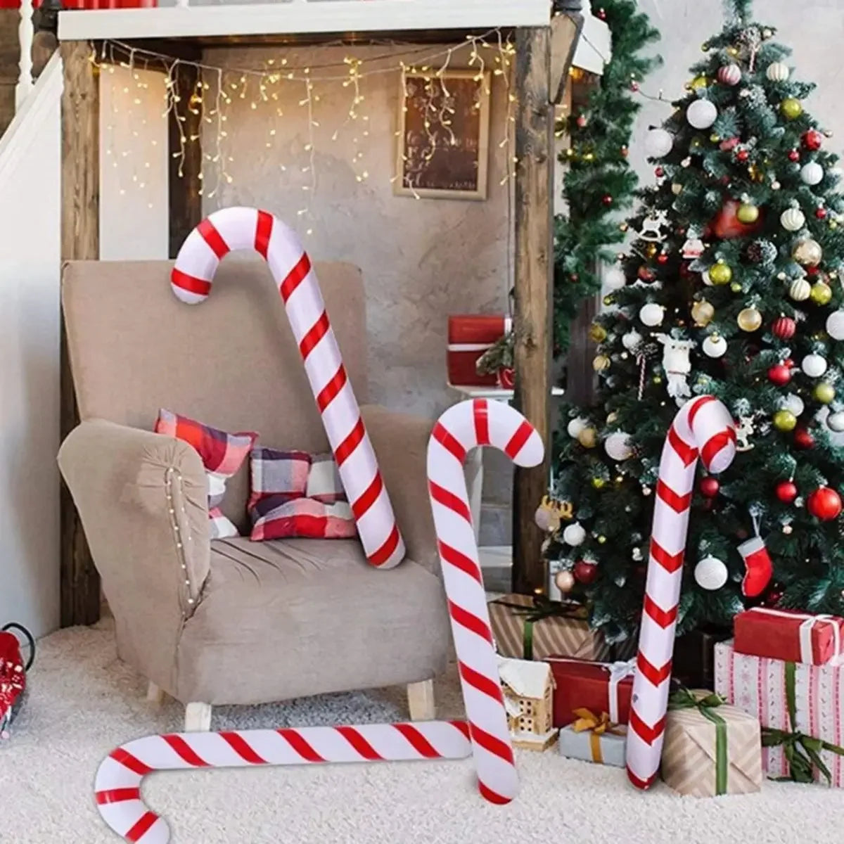 Xmas Inflatable Christmas Candy Cane Stick 2025 Christmas Decoration Xmas Decorations For Home 2024 Xmas Navidad Natal