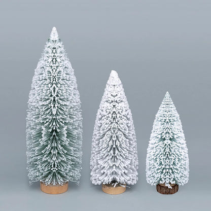 10/15/20/25/30cm Christmas Tree Ornaments Mini Artificial Snow Pine Xmas Tree Decoration for New Year Party Navidad Home Decor