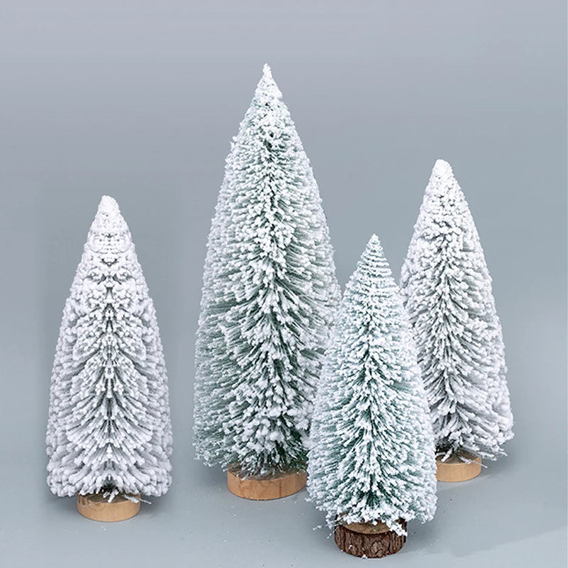 10/15/20/25/30cm Christmas Tree Ornaments Mini Artificial Snow Pine Xmas Tree Decoration for New Year Party Navidad Home Decor