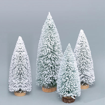 10/15/20/25/30cm Christmas Tree Ornaments Mini Artificial Snow Pine Xmas Tree Decoration for New Year Party Navidad Home Decor