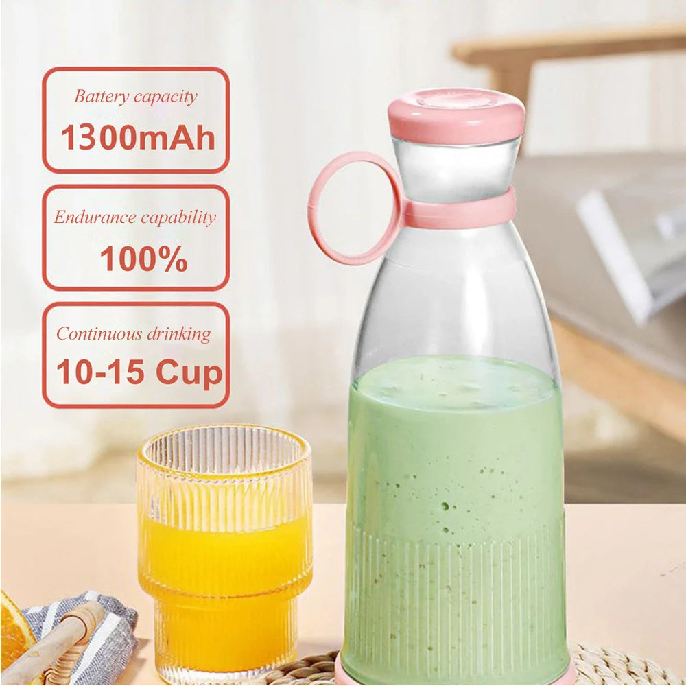 Bouteille de Jus Portable Mini Mélangeur Électrique Rapide pour Smoothie et Machine à Glaçons